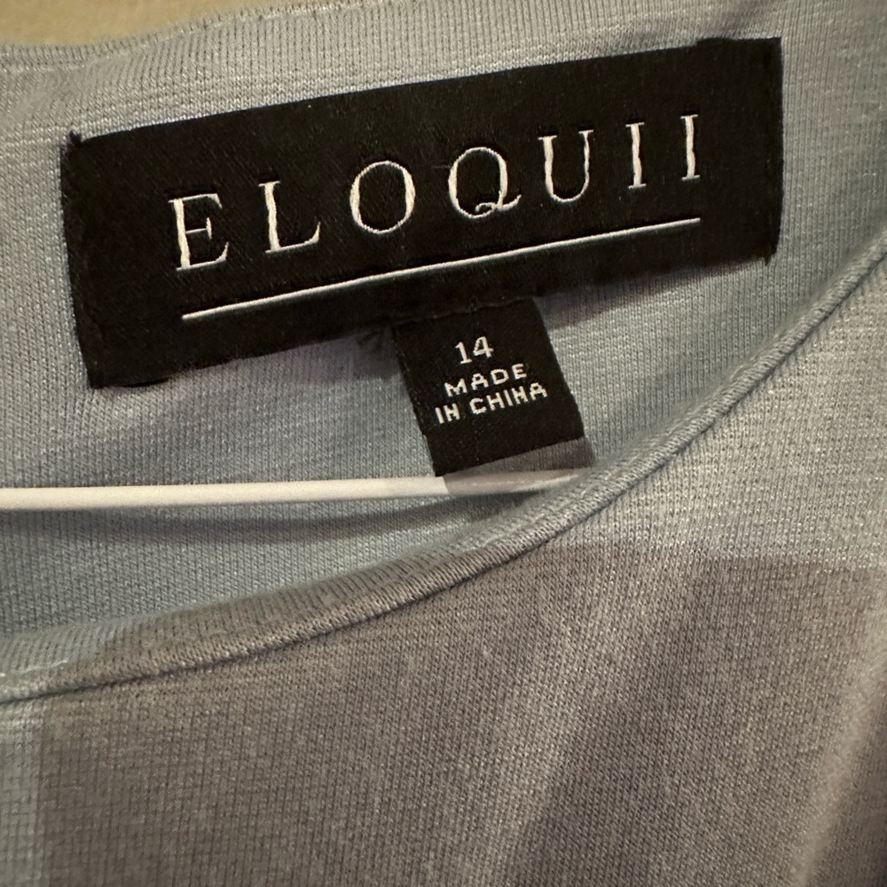 Eloquii Flounce Sleeve Cold Shoulder Light Blue Dress Size 14 - Picture 5 of 6